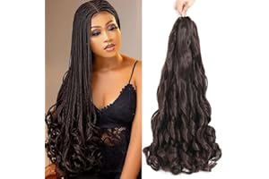 ELAOGI French Curl Braiding Hair 8Packs Pre Stretched Loose Wave Bouncy Braiding Hair French Curls Braids Hair Curly Synthetic Hair Extensions (4#, 24 Zoll)