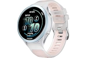 OUTPUTBT Bracelet 18mm Compatible avec Garmin Venu 3S/2S/Forerunner 265S/255S/Vívoactive 4S Remplacement Silicone Sport Transparent Original pour Homme Femme