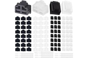 Xiatiaosann RJ45 Dust Cover Protector, Ethernet Hub Plug Protectors for Cat5e Cat6 Cat7 Cable, LAN Connector Cap for Laptop Computer Patch Panel Router TV, (50 Female + 50 male) 100pcs, with Brush