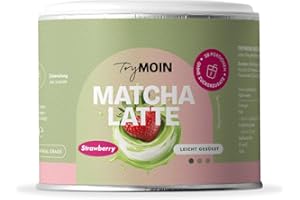 ‎TRY MOIN TryMOIN - Strawberry Matcha - Ceremonial Grade Matcha Pulver aus Japan, mit echten Erdbeeren, Dattel & Stevia, für Iced Matcha Latte mit Erdbeergeschmack - 20 Portionen