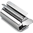 Guokoo Toothpaste Squeezer, Metal Toothpaste Tube Wringer Seat Holder Stand for Toothpaste, Hand Cream or Mustard Sauce (Stainless Steel)