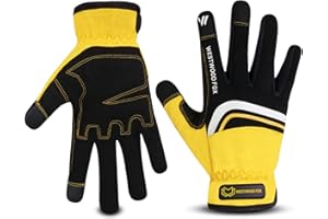 WESTWOOD FOX Gants de jardinage en cuir résistant aux épines, gants de travail robustes pour homme et femme, outils de jardin, mécanicien, jardinier, antidérapants, cadeau de protection
