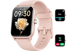 GYDOM Montre Connectée Femme pour Samsung,iPhone,Android,1.91" Montre Connectée Femme avec Appel Bluetooth,Voix de l'IA,Alexa intégrée,Smartwatch Moniteur de SpO2,Sommeil,Podometre,Calories,IP68-Rose
