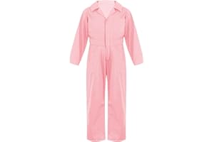 Jugaoge Boys Girls Jumpsuit Overall Mechanic Costume Long Sleeve Overalls Boiler Suit Cargo Coveralls