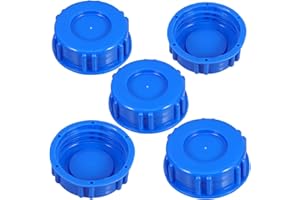 ULTECHNOVO Plastic Bucket Lid for 20L Chemical Drums 5-Pack Blue Hdpe Waterproof Covers Seal with Filler Tool Compatible for Industrial Storage