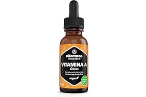 VITAMAZE - AMAZING LIFE Vitamina A Gotas 5000 UI de Alta Dosis por Diaria, 50 ml (1700 Gotas), Retinol Vegano y Liquido, Alta Biodisponibilidad, Suplemento Alimenticio Natural sin Aditivos