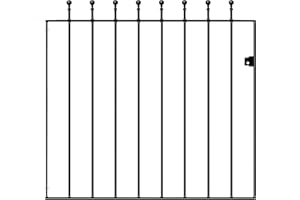 GENERIC Manor Ball Top Metal Garden Gate Galvanised Wrought Iron Pedestrian Swing Gates (1067mm Gap X 915mm High MAZP05/5)