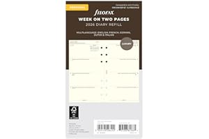 Filofax Agenda personale settimanale su due pagine in cotone crema 5 lingue 26-68413