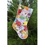 Weihnachten Strumpf Strumpf Socken Weihnachtssocke Nikolaussocke Nikolausstrumpf Socke flicken Patchwork Weihnachts geschenke dekoration hängen Urlaub Strümpfe Nikolausstiefel niedlichen Dekor Spaß Kniestrumpf Bunte Ornament Weihnachtsmann Verzierung