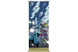 CosplayStudio Großes Laid Back Camp Rollbild aus Stoff | Kakemono 100x40cm | Motiv: Nadeshiko & Rin