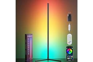 bedee LED Lampadaire sur Pied Salon, RGB Smart Lampadaire d'angle avec APP Contrôle et Télécommande, Musique Sync,16 Millions Couleurs et 300 Modes, Dimmable Lampe à LED pour Salon, Chambre 125cm
