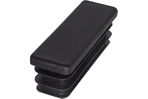 SKIR'CO 20 tapones rectangulares de plástico de 20 x 60 mm, tapas de tubo mate, insertos de tubo rectangulares, tapones para postes de valla, color negro RAL 9005