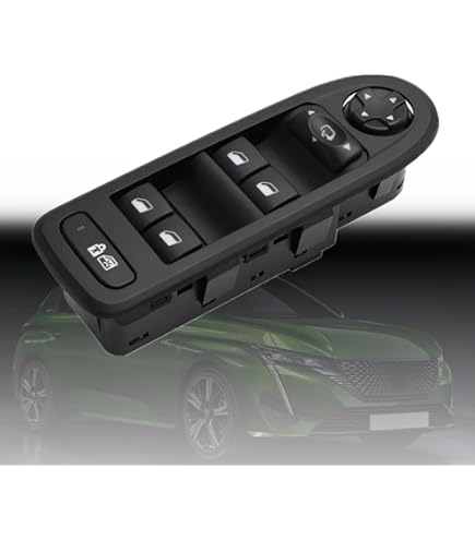 Commande Lève-Vitre Avant Gauche Pour Peugeot 308 / 408 - Réf. 98104592ZD - Bouton Fenêtre Conducteur