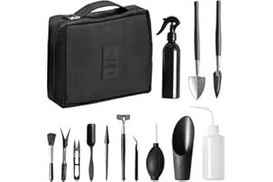 iYinJuan Zestaw narzędzi bonsai, 13 sztuk, zestaw narzędzi ogrodowych, zestaw narzędzi do przechowywania roślin, mini zestaw narzędzi ogrodowych do roślin pokojowych i profesjonalnej uprawy bonsai