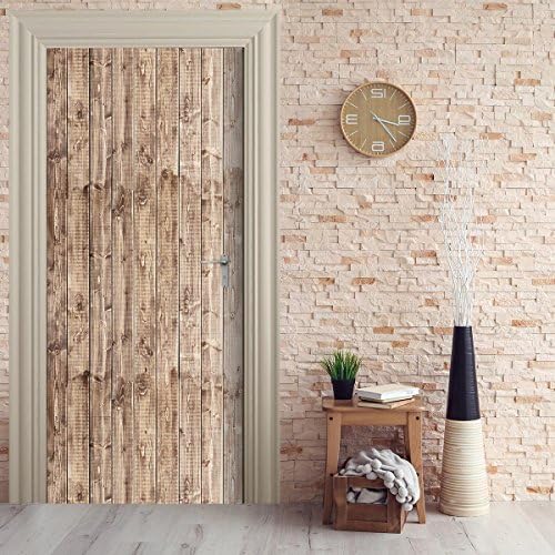 Door Wallpaper self adhesive - WOOD SLATS