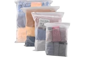 DUNCAN DUCK Frosted ZipLock Bags (25x30) 20 Pack - One Size - Zip Lock Travel Storage Bags - Hospital Bag Organiser Pouches - Travel Bags Organiser for Clothes and Packing - Space Saver Bags