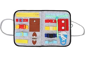 JONLAKI Elderly Activity Sensory Board, Portable Fidget Blanket, Zip Button Basic Skills Sensory Board for Adults with Dementia, Fidget Blanket for Adults