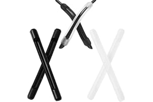 RUOJLING 6 Paia Cuscinetti Auricolari Occhiali,Antiscivolo Ferma Occhiali,Gommini Per Occhiali,Silicone Antiscivolo Protecter Per Occhiali Staffa,Per Occhiali Da Lettura,Occhiali,2 Colori,(56mm×7.9mm)