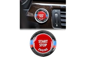 SHSBSCAR RossoMotore Start Stop Pulsante Interruttore Sostituire copertura e anello di copertura Trim per BMW 1 3 5 Serie E90 E87 E91 E92 E93 E60 X1 E84 X3 E83 X5 E70 X6 E71 Z4 (E90 Rosso)