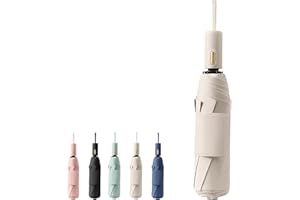 EKUW French Style Travel Compact Folding Umbrella with 7CM(2.76inch) Hook and Loop Strips /8Ribs/Lightweight Portable/ Auto Open Close/UV Protection/Waterproof/Rain Sun/Teflon Coating/Handbag/Women Kids