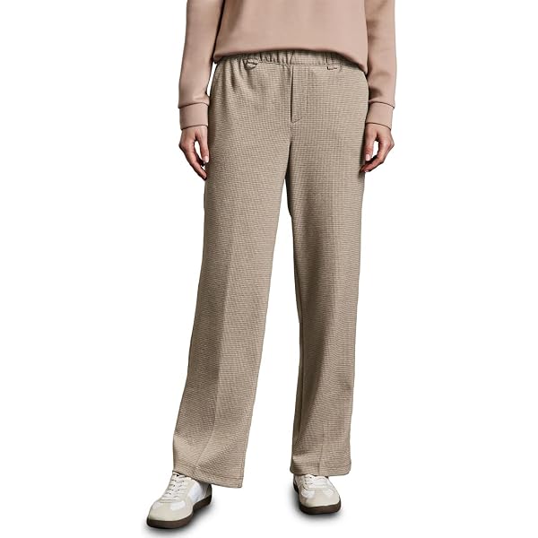 Street One Damen Hose Bouclé – High Waist, Straight Leg, Mit Stretchbund & Seitentaschen