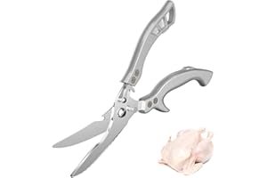 Pryzmax Ciseaux Cuisine, Ciseau à Volaille en Acier Inoxydable avec Poignée Verrouillage en Plastique, Ciseaux à os Tranchants Multifonction, pour Poulet, Viande, Légumes, Poisson, Turquie