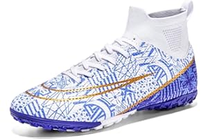 MIKRYDCO Astro Turf Football Boots for Boys Womens Soccer Boots Professional Training High-Top Shoes Outdoor Indoor Athletic Girls Spikes Trainers