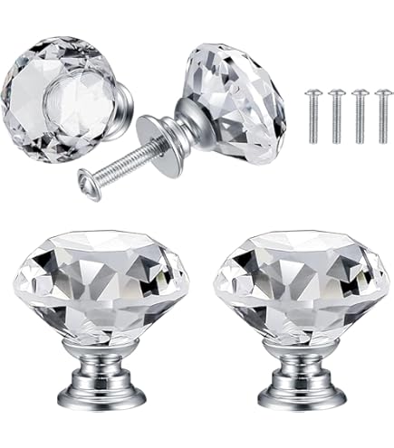 WARMFM Lot De 4 Boutons D'armoire Ronds En Forme De Coquelicots