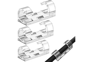 STBNVF 60Pcs Cable Clips, Cable Tidy Clips, Cable Clips Self Adhesive, Adhesive Cable Clips, Cable Holder Clips, Self Adhesive Cable Clip, Cable Tidy Clips Practical Cable Organisers Clamps, for Home Office