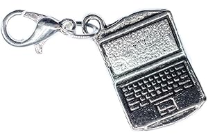 Miniblings Travail Portable Ordinateur Portable Charm Bureau argenté - Bijoux Fantaisie Fait Main argenté Pendentifs - Charm Bracelet Pendentif - Pendentif pour Bracelet