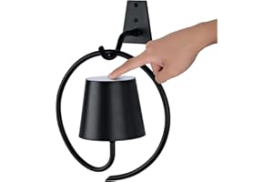 Faithorse Battery Operated Wall Lights, Rechargeable Wall Light Indoor with 3 Color Temperatures, Dimmable Wireless LED Wall Lamps IP54 Waterproof Wall Sconce Lights for Bedroom, Living Room(Black)