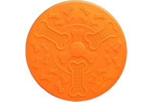 ZBJBinCH Dog Flying Disc Toy Rubber Frisbee Dog Chew Toy for Pet Puppy Indoor and Outdoor Training(Orange)