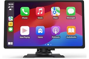 Foxpark Wyświetlacz CarPlay 9": jasny ekran dotykowy IPS, bezprzewodowy CarPlay i Android Auto, 5 GHz WiFi, Bluetooth, GPS, łatwy montaż, opcjonalna kamera cofania