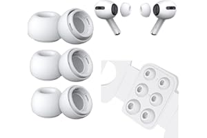 SUJIBHI 3 Pair Replacement Ear Tips for Airpods Pro/Airpods Pro 2 with Noise Reduction Hole, Anti-Slip Soft Silicone Replacement Earbuds with Portable Storage Box (Assorted Sizes，S/M/L)