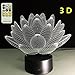 Produktbild ATD® Blooming Lotus 3D Stereo Vision Effekt bunte Farbverläufe Touch Taste 15 Tasten Fernbedienung LED Tabellen Lampen Nachtlicht