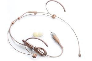 FACULX Mikrofon zestaw słuchawkowy dyskretny zestaw słuchawkowy słuchawki nauszne mikrofon kompatybilny z bezprzewodowym systemem , idealny na wykłady, występy na żywo, do teatru, podcastów