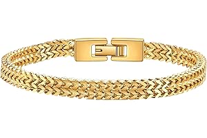 JSNOM Bracciale Uomo Acciaio Argento: Bracciali Nero Oro Acciao Inossidabile, Gioielli Regalo Braccialetto per Natale San Valentino Compleanno per Lui Uomo