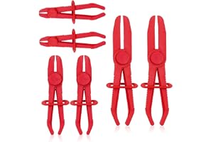 Slangklämstång, set med 6 delar, slangklämmor, 3 storlekar, slangklämmor, klämtång med säkringsring, delad uppsättning olja o