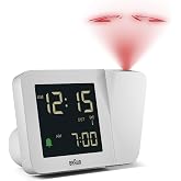 Braun Dijital kablosuz projeksiyonlu &ccedil;alar saat, orta Avrupa saat dilimi i&ccedil;in (DCF) negatif LCD ekran, hızlı ayar ve beyaz al