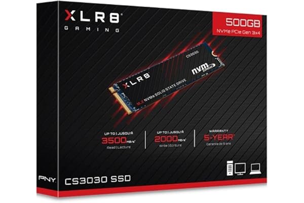 PNY XLR8 CS3030 M.2 NVMe SSD Interne 500GB - Vitesse d'écriture jusqu'à 3500 Mo/s, Vitesse de Lecture jusqu'à 2000 Mo/s