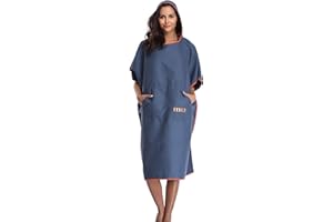 FLYILY Microfibre Surf Poncho Towel with Hood Bath Robe for swimming and beach changing One Size Fit All adults