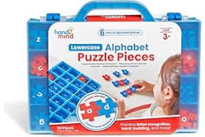 HAND2MIND Learning Resources Lowercase Alphabet Pieces, Spelling Toys for Kids 3-5, Word Building Puzzles, Early Letter Recognition, Learn to Spell Puzzle, Ages 3+