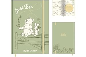 PYRAMID INTERNATIONAL Disney Winnie the Pooh - Agenda 2024 (diseño Just Bee), diario A5 con tapa dura, planificador semanal a vista, regalos de Winnie the Pooh para mujeres y hombres, producto oficial