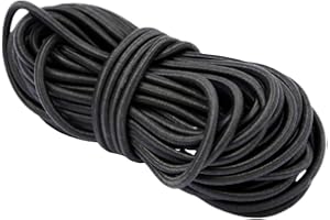 THE BEAD SHOP Elastische Kordel, zum Basteln, für Schmuck, Masken, Party-Hüte, erhältlich in 1 mm, 1,5 mm, 2 mm und 3 mm, Schwarz , 3mm - 10 metres