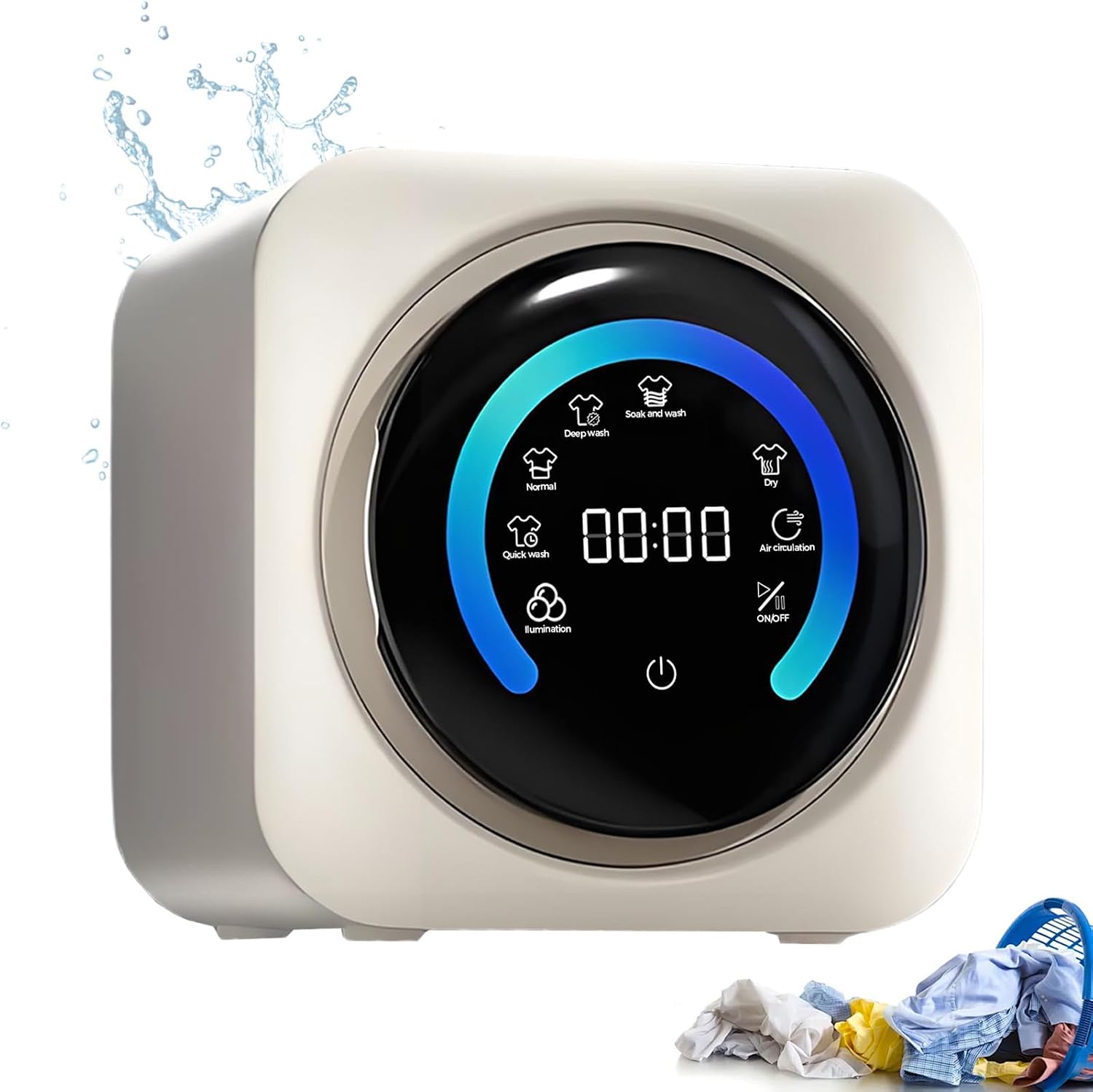 BANGBANGJI Mini Lavadora y Secadora portátil 2 en 1, Lavadora de Pared Totalmente automática de 3,5 L con Tambor Frontal, Ideal para Ropa pequeña, Ropa Interior y Calcetines Desktop