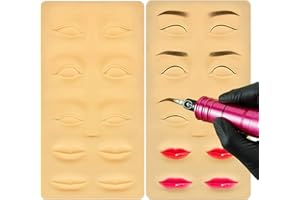 DLD 5 piezas tatuaje simulación piel cejas faciales ojo labio tatuaje práctica simulación de silicona tatuaje práctica piel