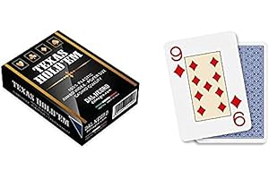 DAL NEGRO Dal – Deck of Professional Poker Cards Texas Hold'em Casino Qualität, plastifiziert und wasserdicht, 1 Deck mit 55 Jumbo-Index mit Jolly, Blauer Rückseite, hergestellt in Italien