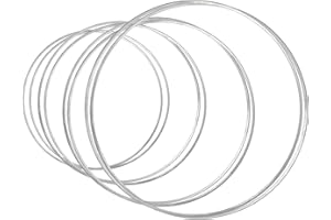 Ogowawer 8 Pieces Metal Floral Wreaths 4 Sizes Silver Round Craft Rings for Making Macrame Wedding Wall Crafts DIY Catcher Wall Hanging Crafts (18/20/25/30cm)