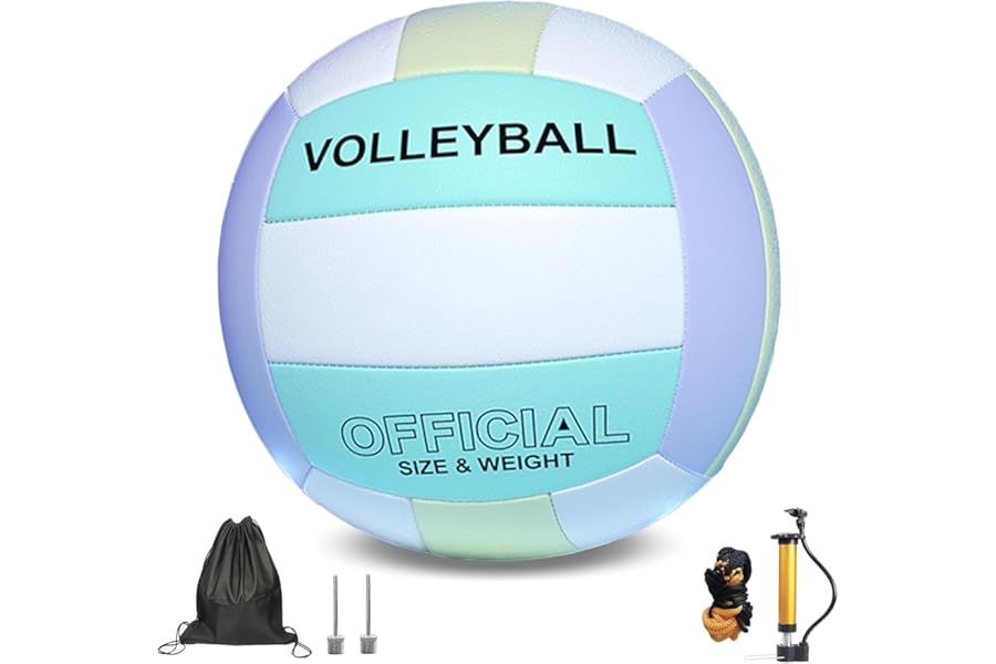 PureBliss Volleyball,Girls Volleyball for Outdoor or Beach Play, Soft Volleyball Ball for Women Youth Juniors and Teens Practice Volleyballs with Pump Needles for Backyard Official Size, Indoor