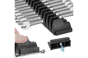 Wotendy 40pcs Magnetic Wrench Organizer for Tool Box, Wrench Holder with Metric&SAE Label,Modular Tool Storage for Wrenchs Organization & Classification, Black